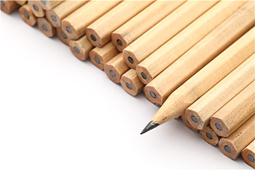 堆积,铅笔,一个,尖锐