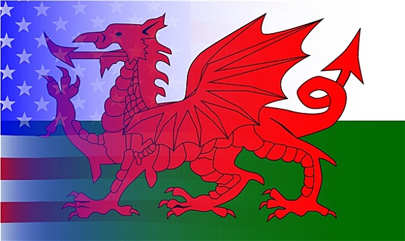 威尔士,龙,星条旗