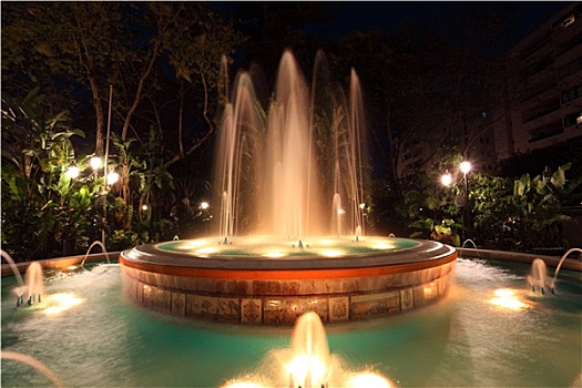 光亮,喷泉,马贝拉,西班牙