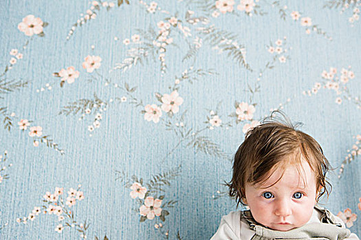肖像,婴儿,正面,花,壁纸