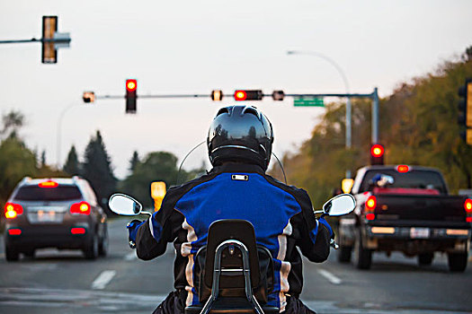 男人,摩托车,交通,埃德蒙顿,艾伯塔省,加拿大