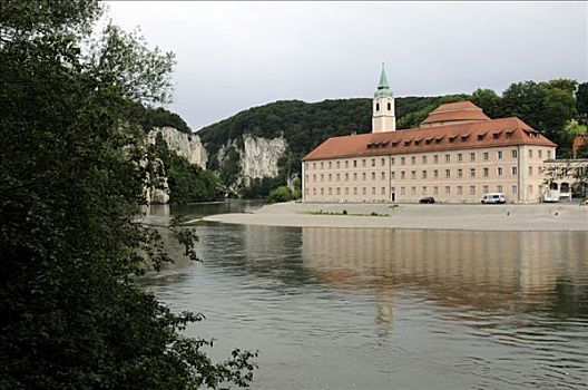 教堂,多瑙河,巴伐利亚,德国,欧洲