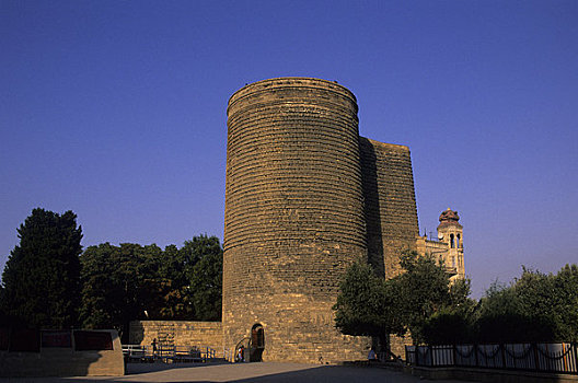阿塞拜疆,巴库,老城,塔