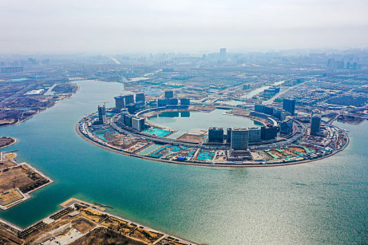 郑州金融岛航拍图片