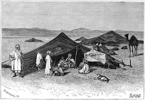 游牧,营地,撒哈拉沙漠