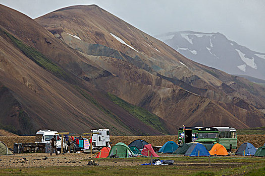 野营地,兰德玛纳,冰岛,欧洲