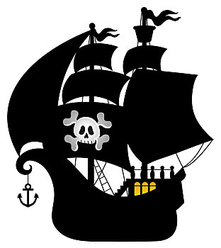 海盗,船,剪影