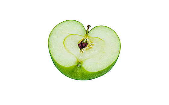 绿色,澳洲青苹果,苹果,切,一半,白色背景,背景