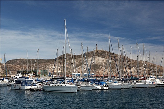 游艇,码头,卡塔赫纳,西班牙
