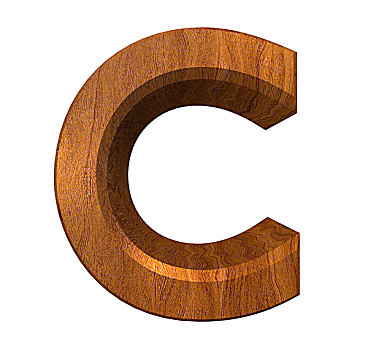字母c,木头