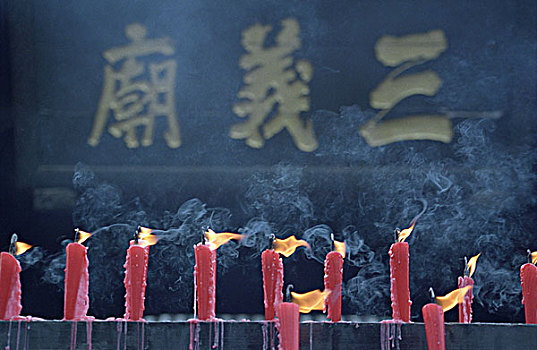 蜡烛,正面,庙宇,中国