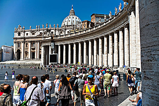 游客,正面,大教堂,罗马,意大利,欧洲