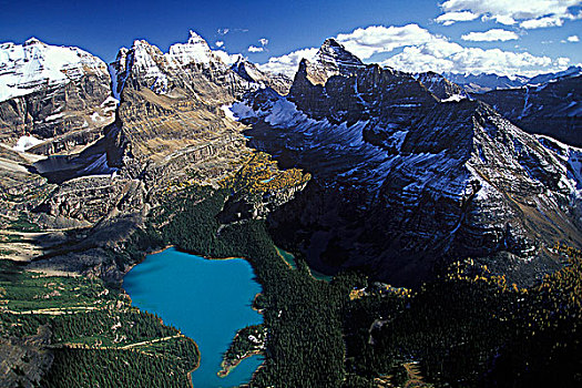俯视,欧哈拉湖,省立公园,不列颠哥伦比亚省,加拿大