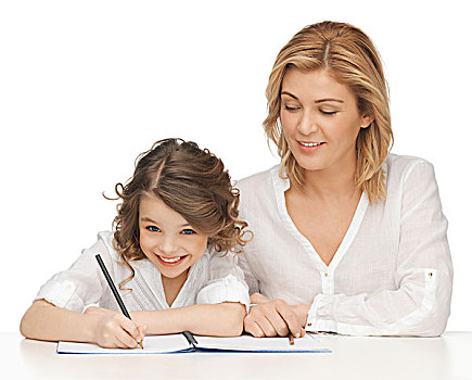 母女,家庭作业