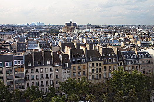 俯视巴黎的古典建筑
