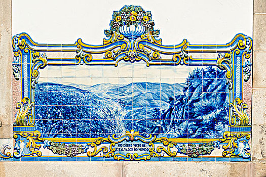 葡萄牙,上光瓷砖,壁画,火车站,大幅,尺寸