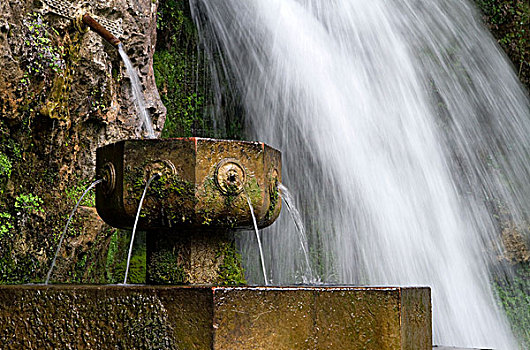 泉水,喷泉,神圣,洞穴,科瓦东加,阿斯图里亚斯,北方,西班牙