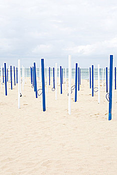 海滩伞,杆,沙滩
