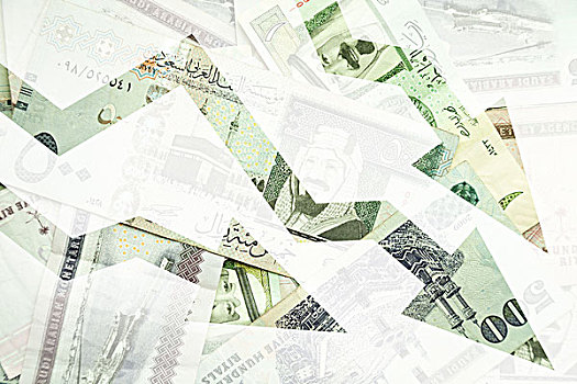 沙特阿拉伯,钱,背景,箭头