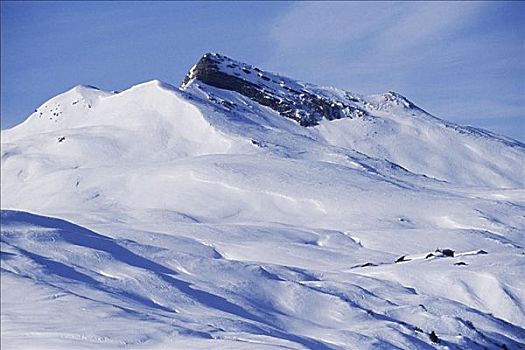 仰视,积雪,山,阿尔卑斯山,达沃斯,瑞士