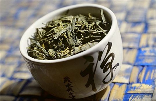 干燥,绿茶,小碗