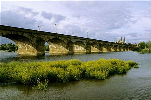 法国,奥弗涅,桥,河
