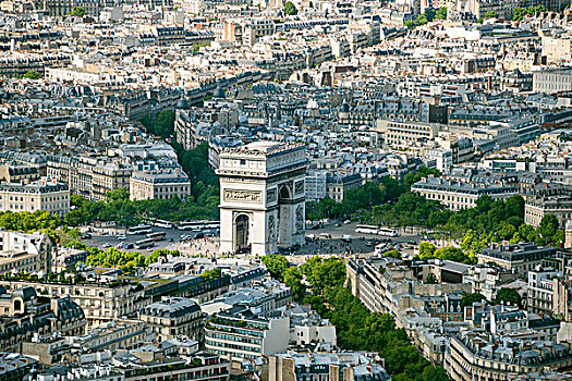 城市,风景,埃菲尔铁塔,拱形,地点,戴高乐,巴黎,法兰西岛,法国,欧洲