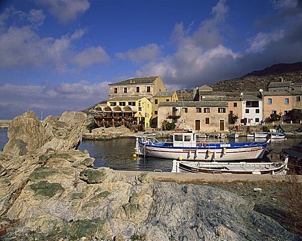 渔船,乡村,科西嘉岛,法国