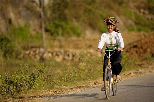 越南,成年,女人,自行车,河内,北越,东南亚