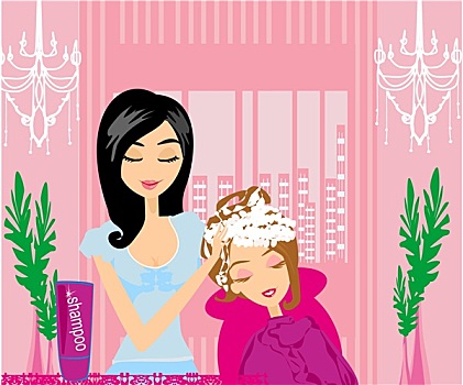 理发师,洗头,客户