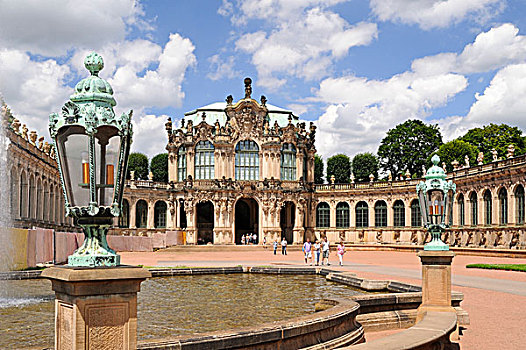 茨温格尔宫,宫殿,德累斯顿,萨克森,德国,欧洲