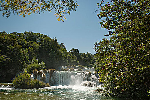 瀑布,卡尔卡,国家,公园,克罗地亚,南欧,欧洲