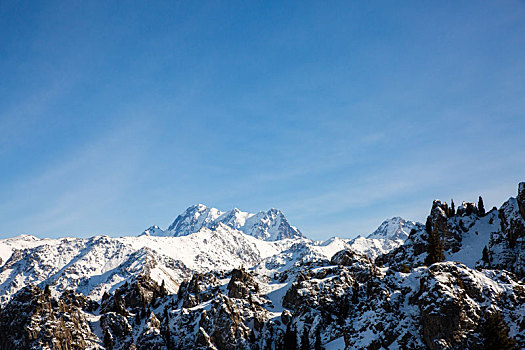 新疆乌鲁木齐天山山脉雪山山峰