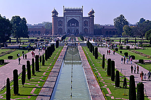 印度,阿格拉,走,泰姬陵,陵墓,世界,文化遗产,清单