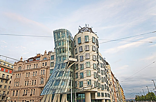 跳舞,建筑,布拉格,捷克共和国