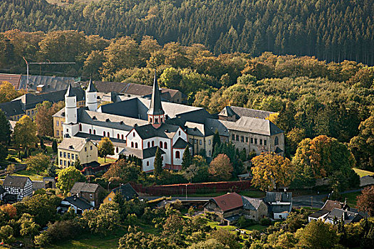 航拍,教堂,山脉,北莱茵-威斯特伐利亚,德国,欧洲