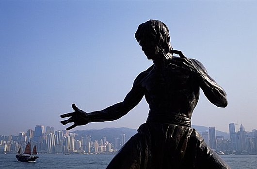 中国,香港,九龙,尖沙嘴,李小龙,雕塑