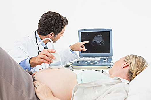 医生,展示,孕妇,婴儿