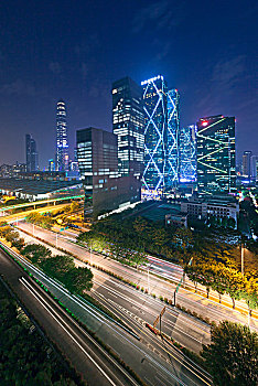 中国广东深圳福田中心区都市夜景