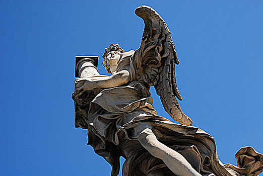 天使,柱子,桥,梵蒂冈城,罗马,意大利