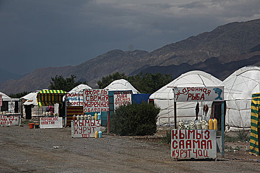 蒙古包,帐篷,小摊,货摊,商贩,特产