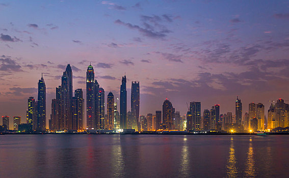 天际线,迪拜,码头,阿联酋