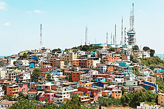 彩色,房子,无线电,卡门,瓜亚基尔,省,厄瓜多尔,南美