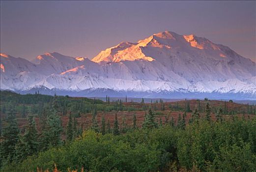 麦金立山,日出,德纳里国家公园