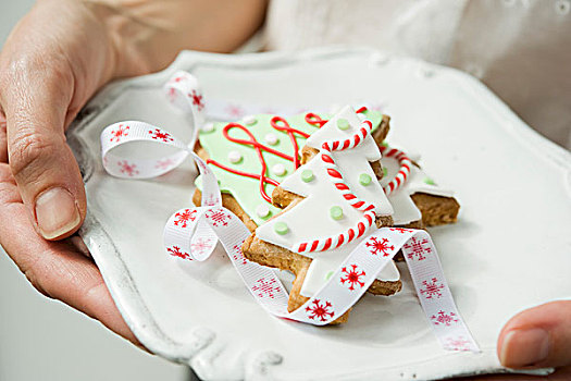 奶油甜酥饼,圣诞树,饼干