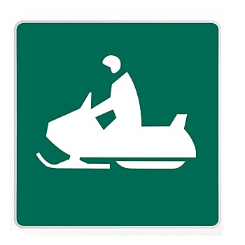 路標,雪地機車,綠色