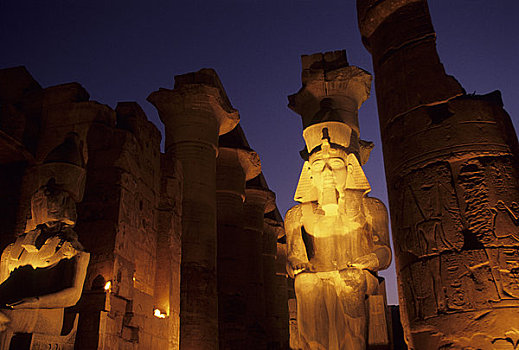 埃及,尼罗河,路克索神庙,卢克索神庙,雕塑,拉美西斯二世,入口,柱廊