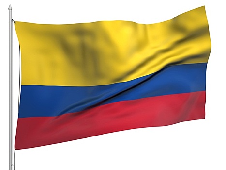 飞,旗帜,哥伦比亚,国家