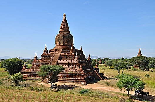 塔,庙宇,地点,蒲甘,缅甸,东南亚