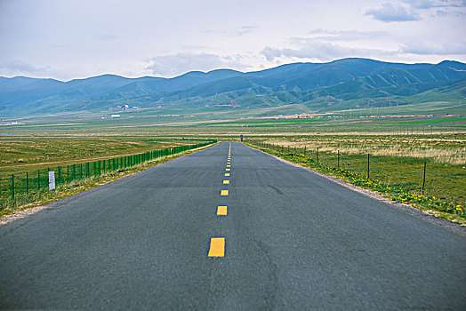 草原公路山峰